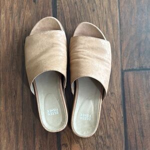 Eileen Fisher Tan Leather Mules